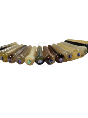 NATURAL COLOR FULL HORN WITH ABALONE DOT PINS