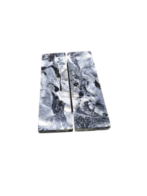 Black & White Epoxy Resin Knife Handle Scales