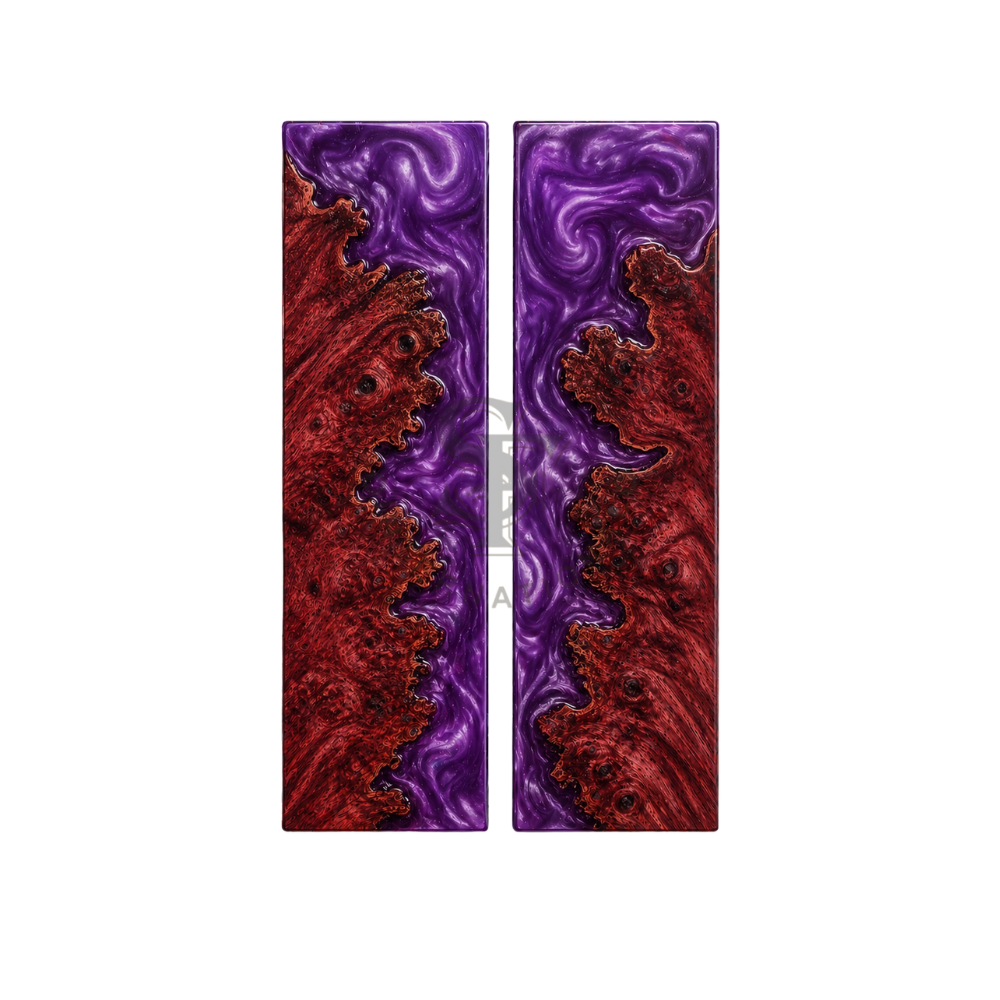 Red Wood with Epoxy Resin Purple Hybrid Scales