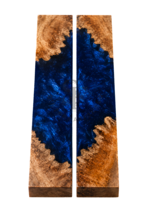Mango Wood with Blue Epoxy Resin Hybrid Scales