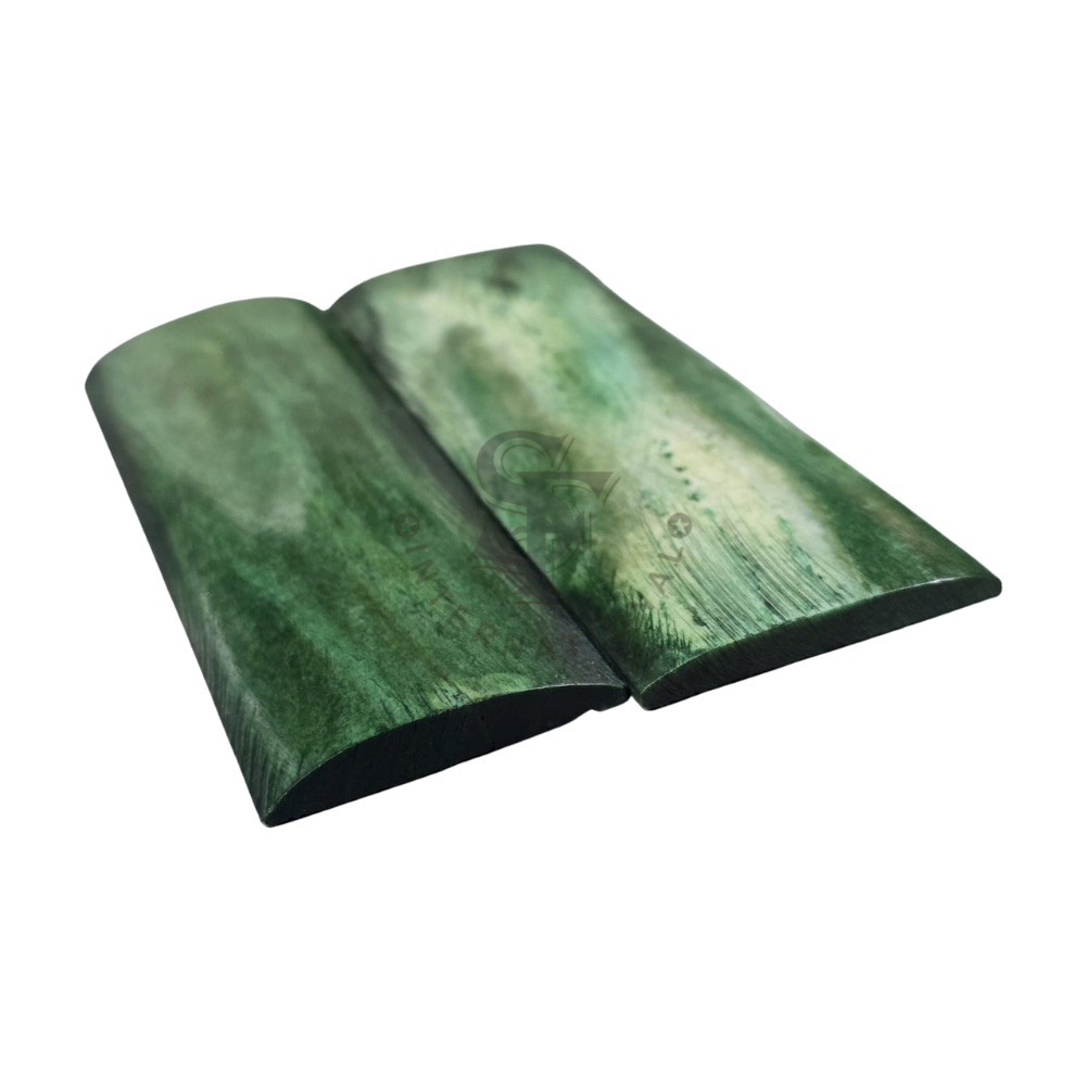 Double Dyed Stabilized Multi Color Jade Green Bone Scales - Image 3