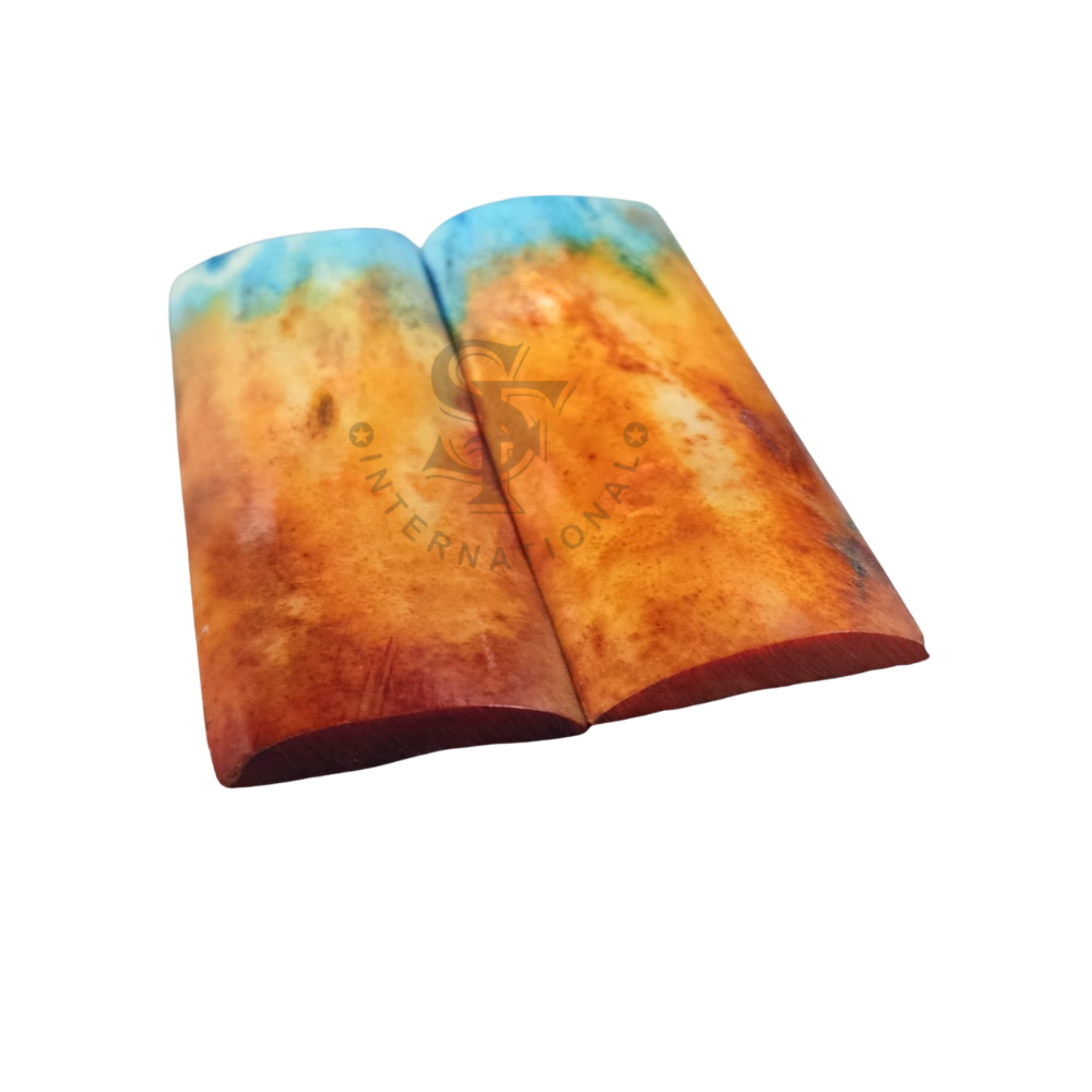 Double Dyed Stabilized Multi Color Ocean Sunset Amber Bone Scales - Image 3