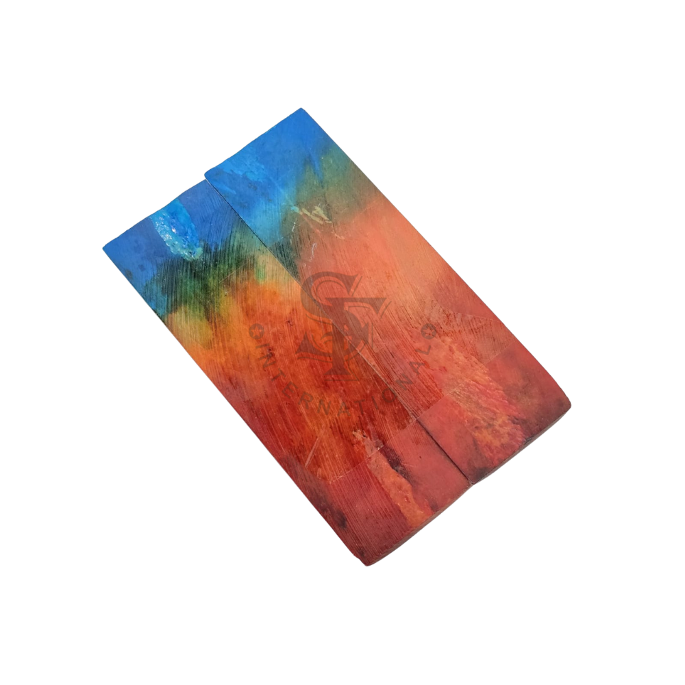Double Dyed Stabilized Multi Color Ocean Sunset Amber Bone Scales - Image 2