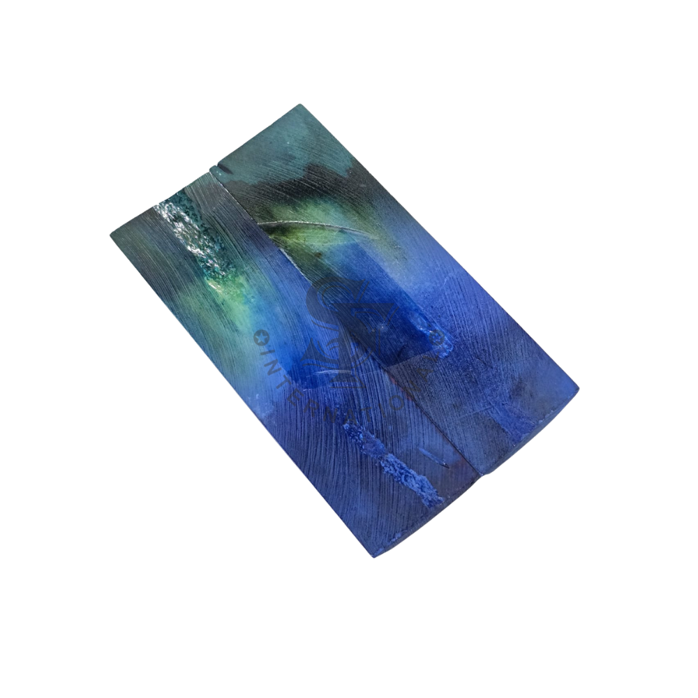 Double Dyed Stabilized Multi Color Green & Sky Blue Bone Scales - Image 2