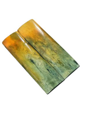 Double Dyed Stabilized Multi Color Dark Mustard Yellow & Green Bone Scales