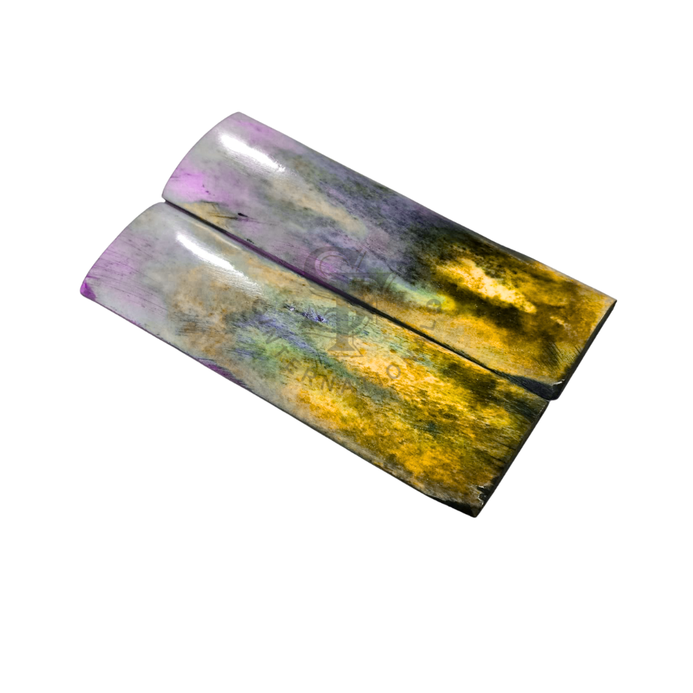 Double Dyed Stabilized Multi Color Light levendar & Yellow Bone Scales