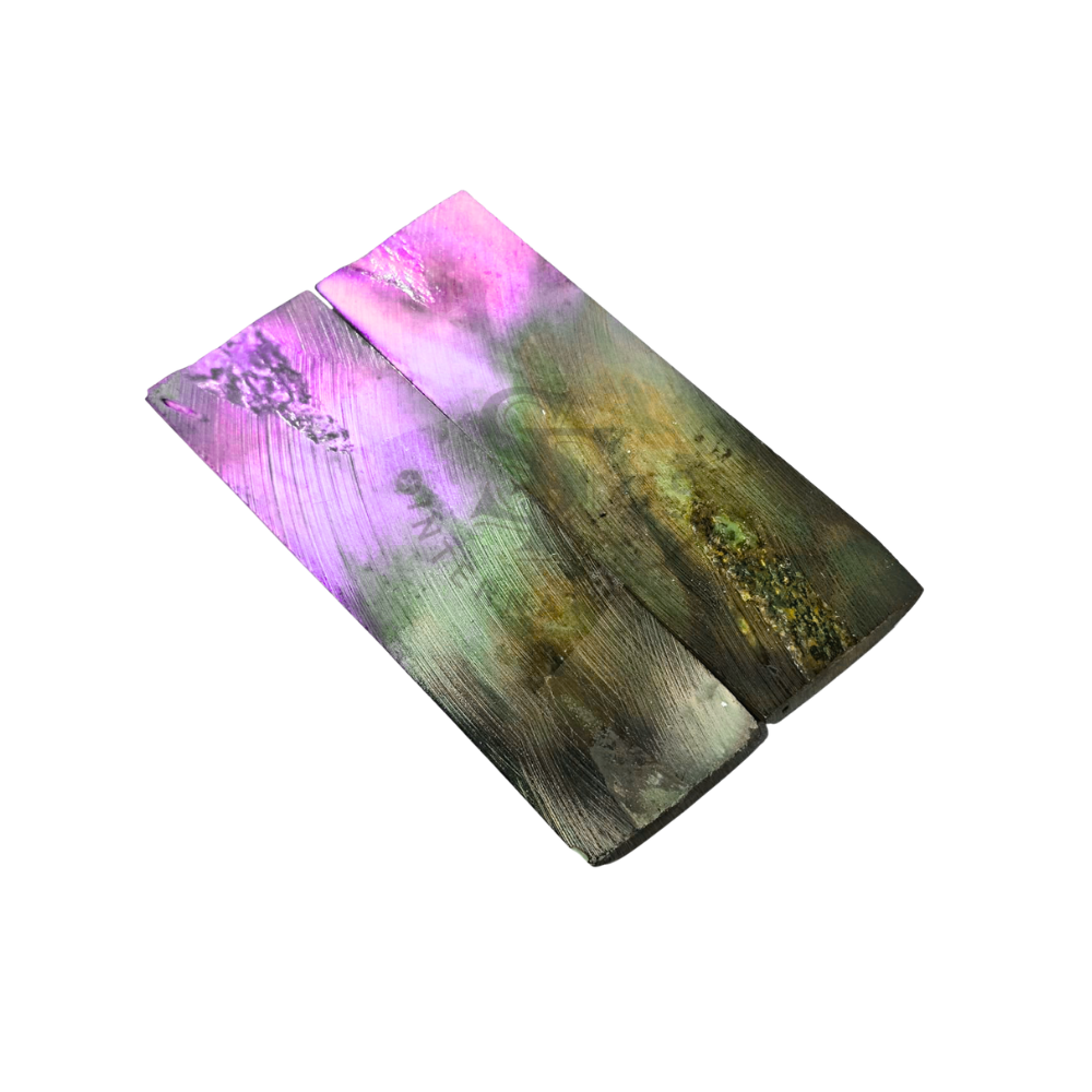 Double Dyed Stabilized Multi Color Light levendar & Yellow Bone Scales - Image 2