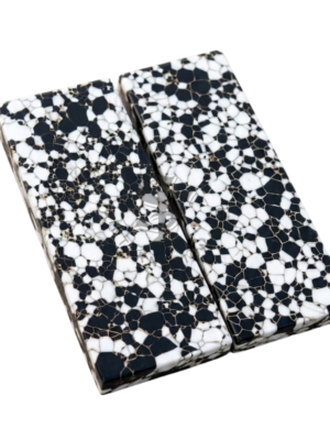 True Recone Stone Black & White Knife Handle Scales