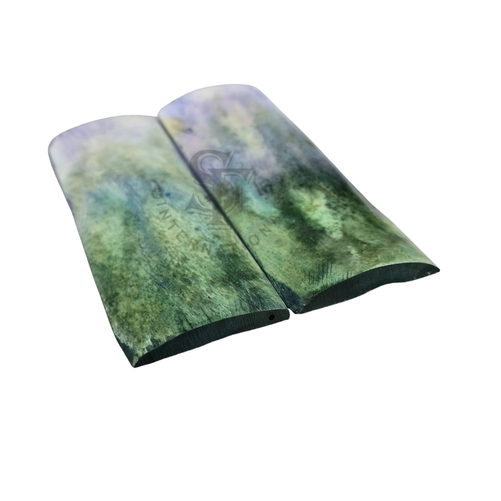 Double Dyed Stabilized Multi Color Emerald Lavender with Jade Violet Bone Scales - Image 3