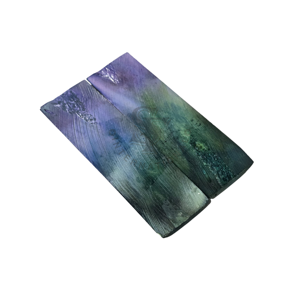 Double Dyed Stabilized Multi Color Emerald Lavender with Jade Violet Bone Scales - Image 2