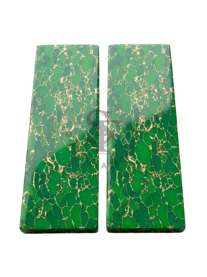 True Recone Stone Emerald Green & Copper Knife Handle Scales