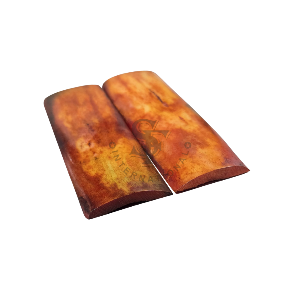 Double Dyed Stabilized Multi Color Antique Amber Brown Bone Scales - Image 3